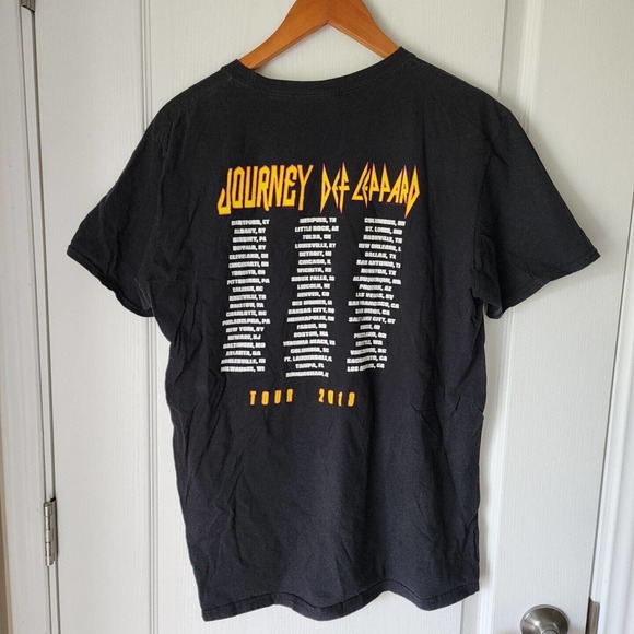 Def Leppard Shirt Adult Large Black Band Tee 2018 Journey Tour British Rock 80s - Picture 2 of 2